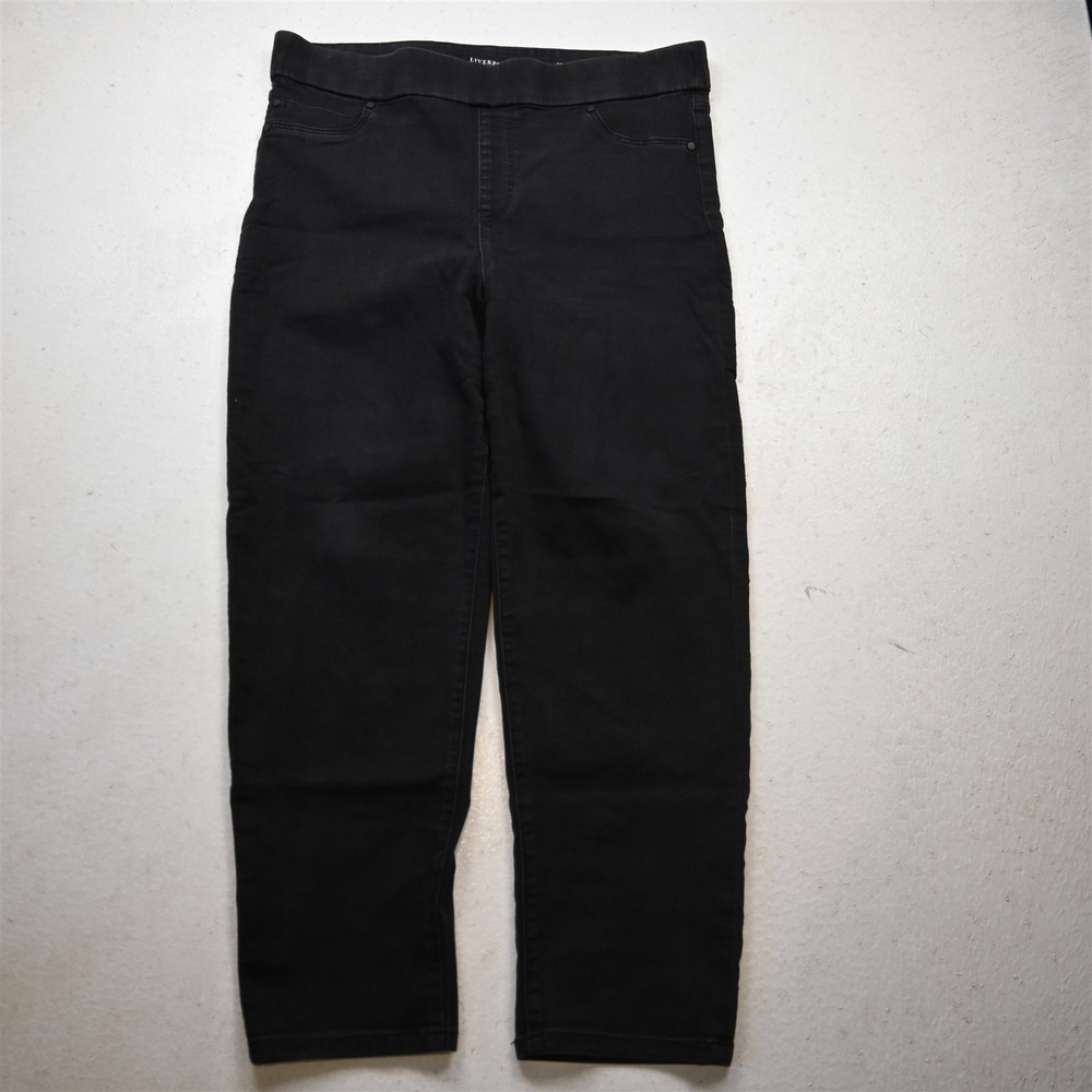 Liverpool 16 High Rise The Slim Gray Stretch Denim Womens Jeans